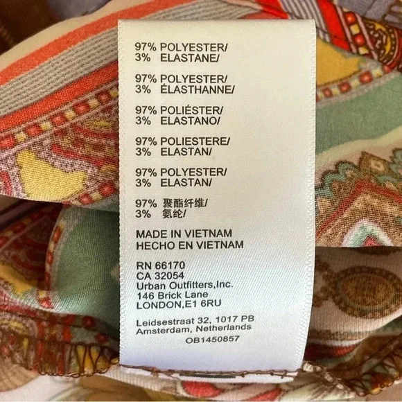 Urban Outfitters Dress Women XS Y2K Floral Mallory Cowl Neck Slip Mini Colorful - Picture 7 of 7